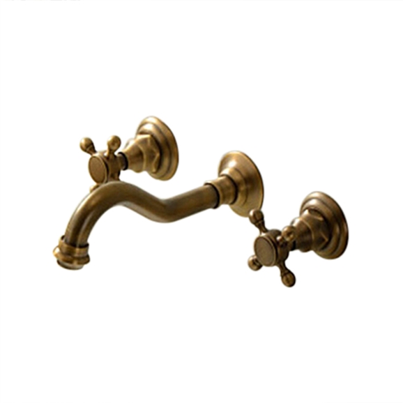 Venice Classico Antique Brass Widespread Wall Mount Faucet R1091