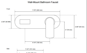 Chrome Finish Single lever Wall Mounted Bathroom Sink Faucet