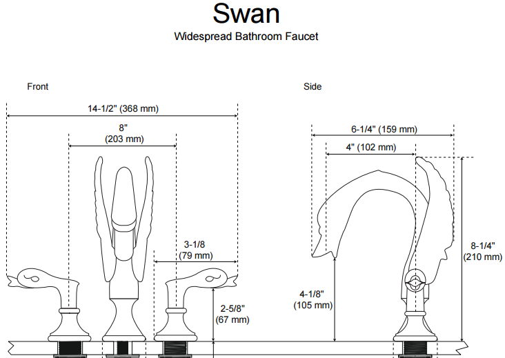 Fontana Oil Rubbed Bronze Dual Handle Swan Faucet