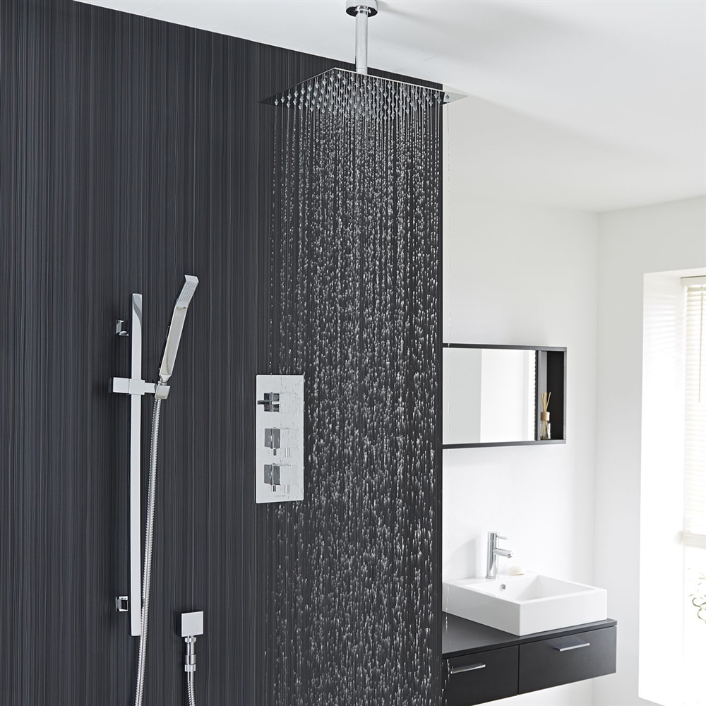 Chrome Finish Rain Shower Head System Available in Different sizes