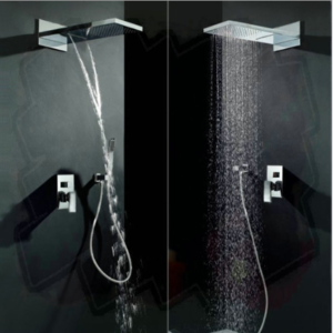 22″ Venice Multifunctional Shower Polished 2 Way Rainfall Shower Sets, All in One Installation Manuals