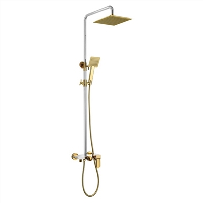Versailles Solid Brass Luxurious Exposed Gold Bathroom Shower Set
