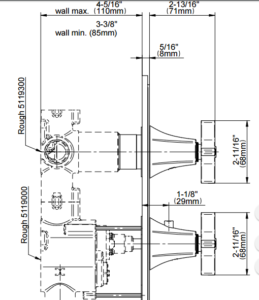 Fontana Solid Brass 3-Handles 2-way Bathroom Shower Valve