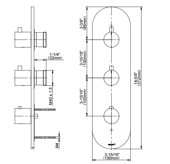 Shower room mixing valve, shower room 3/4/5 way water outlet thermostated copper head, shower room thermostatic faucet