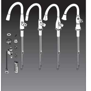 Turrubares Deck Mounted Kitchen Sink Faucet with Pull Down Sprayer