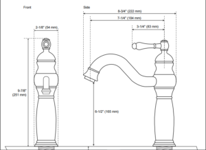 Rio Gold Plated Sink Faucet with Ceramic Accents, All in One Installation Manuals