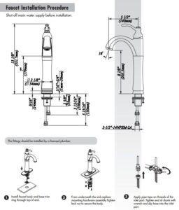 Rio Gold Plated Sink Faucet with Ceramic Accents, All in One Installation Manuals