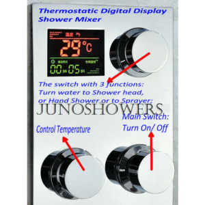 Round Digital Massage Shower Faucet Large Shower Head, All in One Installation Manuals