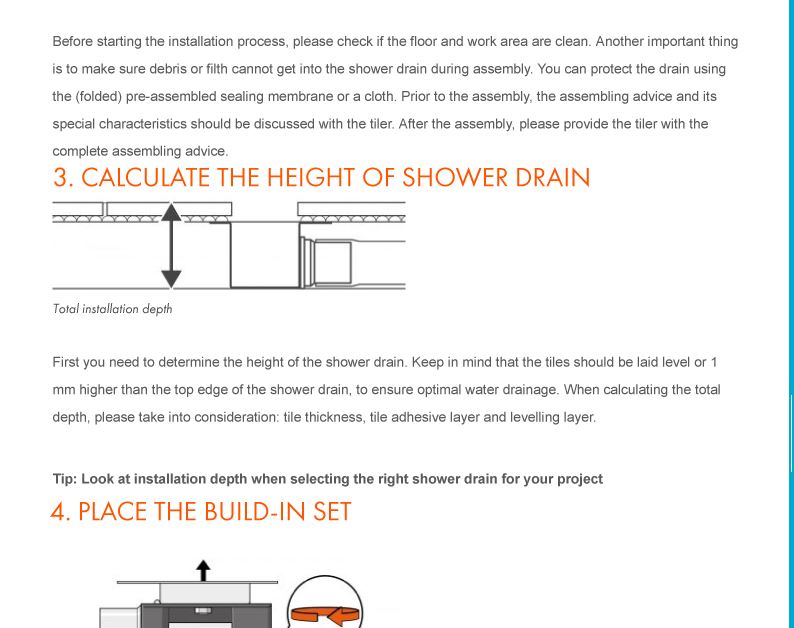 LED Shower Floor Linear Drain