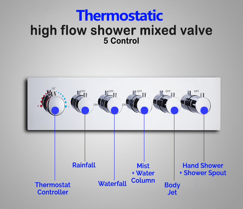 6 Function Thermostatic mixer