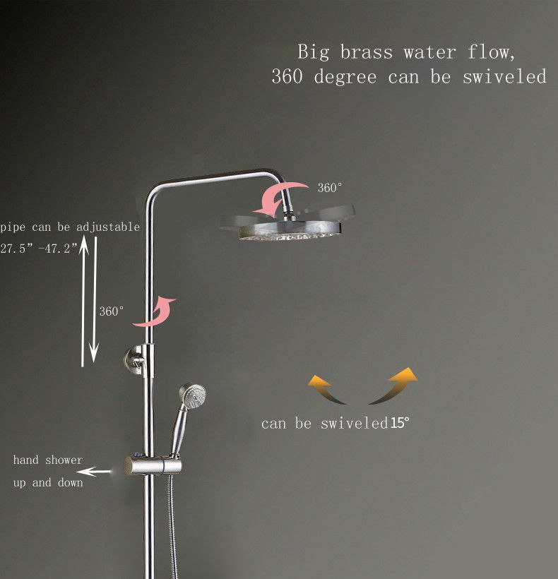 Quinn Free Standing Mounted Bathroom Tub Faucet Rainfall Shower Head And Hand Shower System