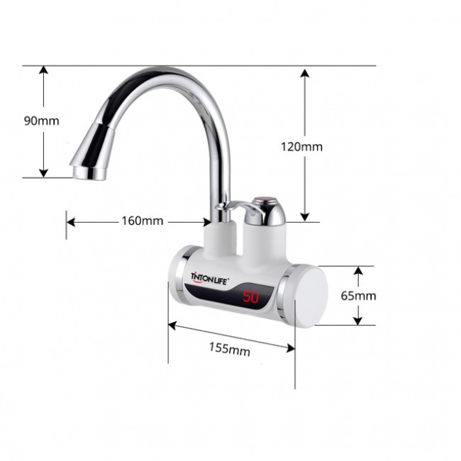 Genoa Tankless Water Heater Kitchen Sink Faucet with LED Display