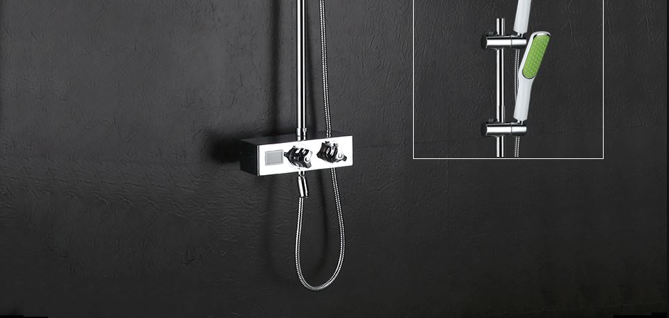 Rome Wall Mounted Chrome Shower Set with Digital Mixer