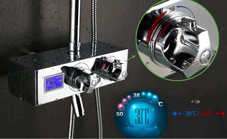 Rome Wall Mounted Chrome Shower Set with Digital Mixer