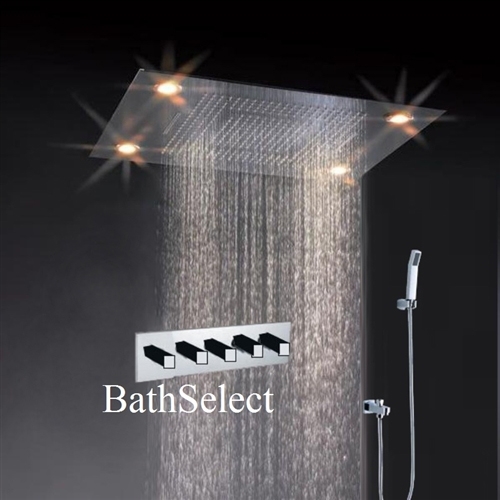 31″ Stainless Steel Multi Color Water Powered Led Shower