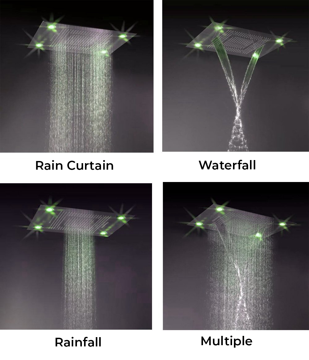  31″ Stainless Steel Multi Color Water Powered Led Shower