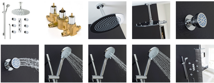 Round Thermostatic Ceiling Rainfall Showerhead System
