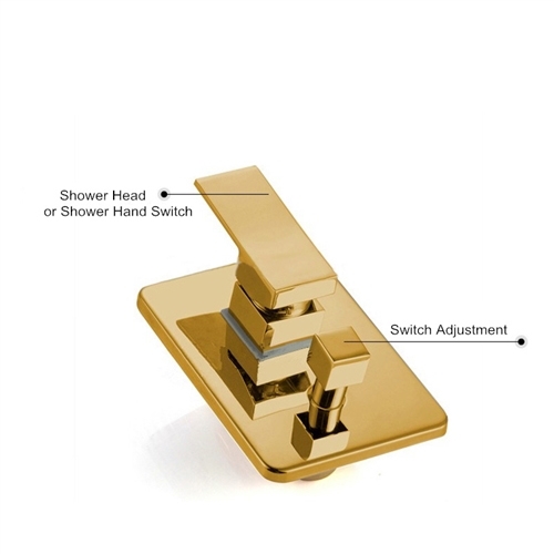 Fontana Lima 16 ” Shiny Gold Finish Water Mixer Wall Shower Faucet Set