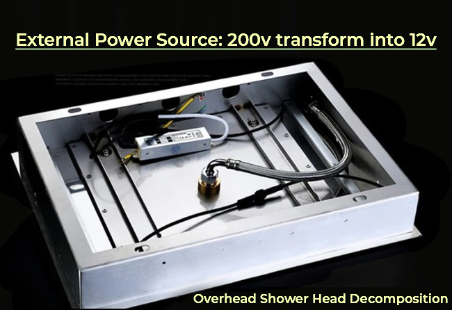 Venice Rectangular Thermostatic LED Shower Set with 4 Inch Jet Body Massage