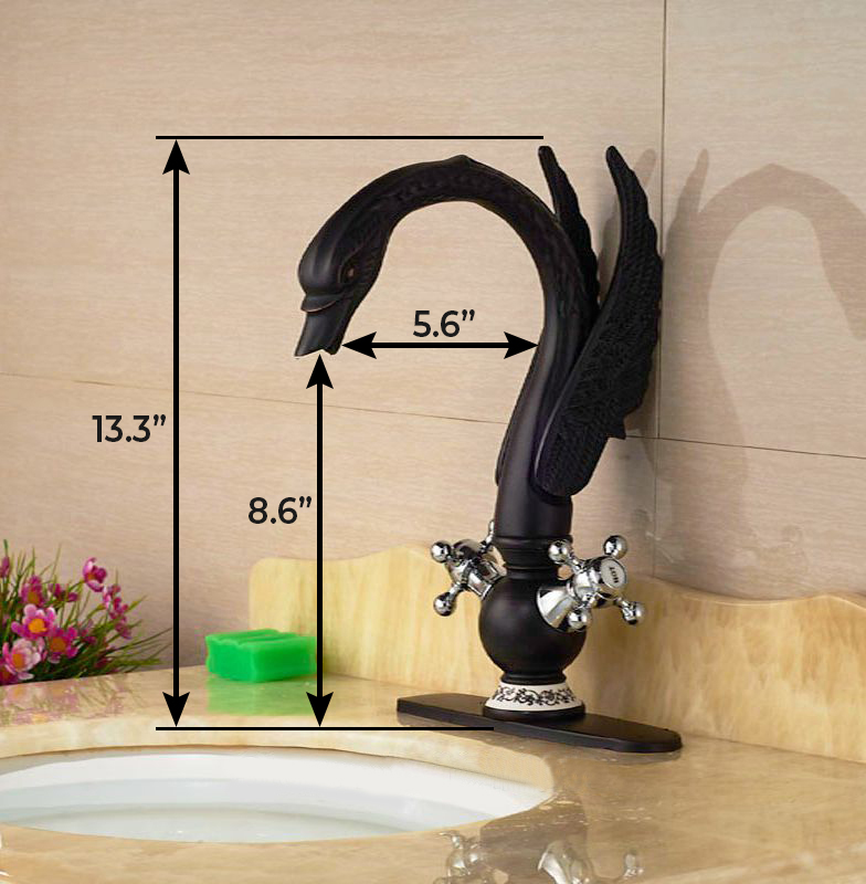 Nivelles Swan Oil Rubbed Bronze Dual Handle Bathroom Faucet