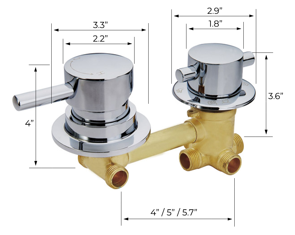 Shower Mixer 2/3/4 OR 5 Way Water Outlet Mixing Valve FS6120CM