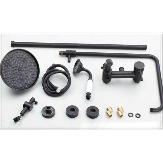 Juno 8″ Oil Rubbed Bronze Rain Shower Systems with Handheld Shower