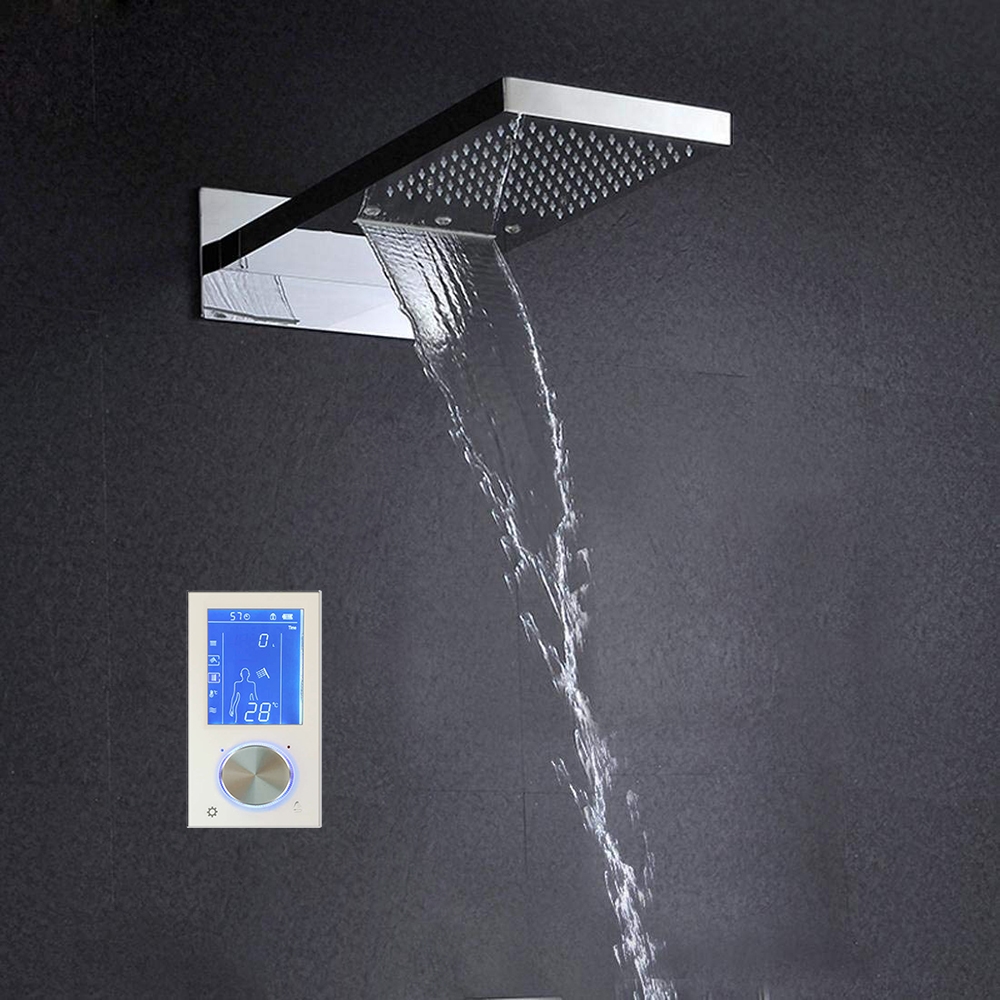 Lano 22" Contemporary CD Chrome Finish Water Powered Led Shower Head