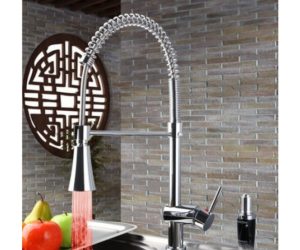 Chrome Finish LED Kitchen Faucet with Mixer Tap