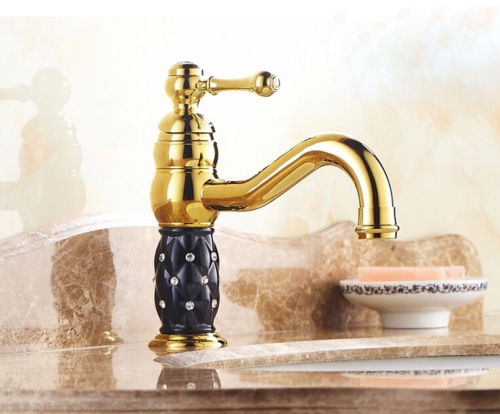 Luxury Gold Finish Bathroom Sink Faucet