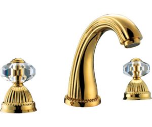 Lara Crystal Dual Handle Sink Faucet Mixer Tap Gold Faucet