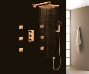 Fontana Sierra Oil Rubbed Bronze Multi Color Led Shower head with Adjustable Body Jets and Mixer (Solid Brass)