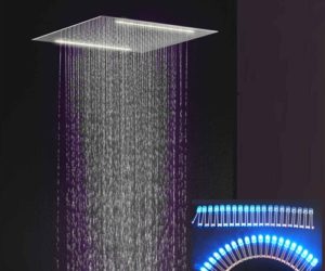 Recessed Ceiling Mount Square Oil Rubbed Bronze LED Rain Shower Head