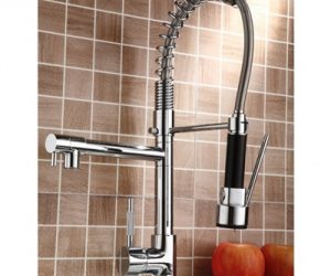 Juno Chrome Finish Brass Body Color Changing LED Pull-Down Kitchen Faucet
