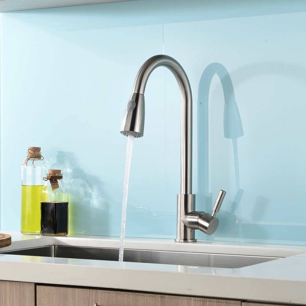 Single Handle Kitchen Sink Faucet with Pull Down Sprayer