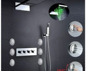 Lecce Luxury Shower System with 6 Round Body Massage Jets