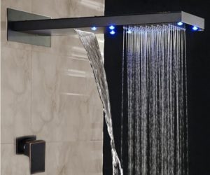 Rainfall LED Color Changes Shower Faucet Single Handle Oil Rubbed Bronze Shower 