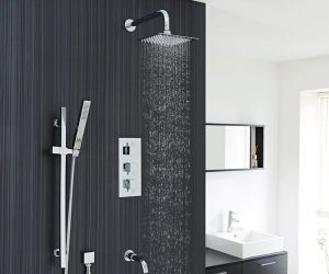 BathSelect Chrome 12″ Square Ceiling Mount Shower System