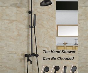 Solid Brass Rain ShowerSet Single Handle Oil Rubbed Bronze W/ Hand Shower Sprayer