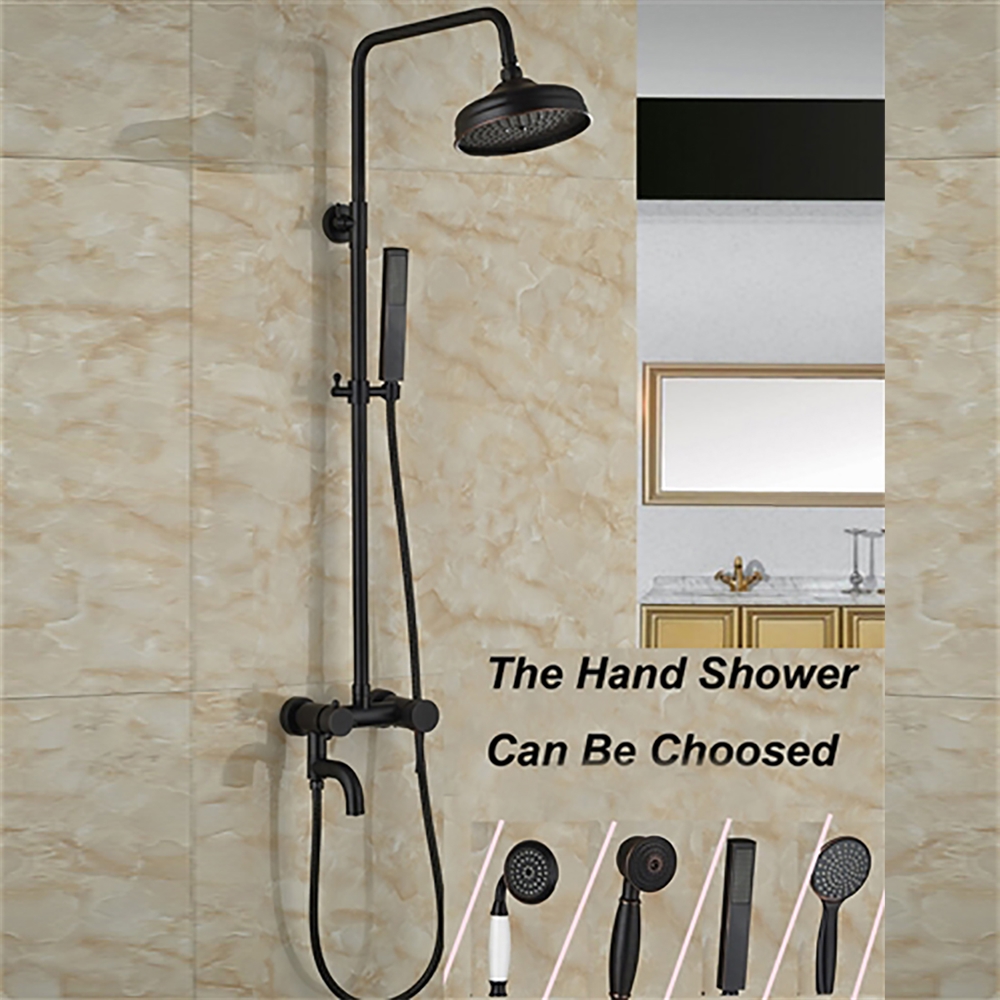 Solid Brass Rain ShowerSet Single Handle Oil Rubbed Bronze W/ Hand Shower Sprayer