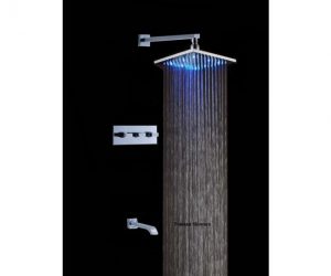 Wall Mount Square LED Shower Head – Shower Diverter Wall Faucet