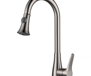 Brushed Nickel Single Handle Kitchen Sink Faucet with Pull Down Sprayer