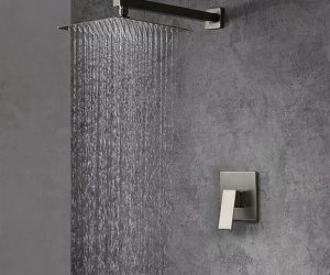 16″ Brushed Nickel Rainfall Shower Head Set