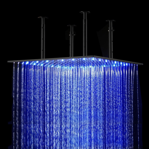 Fontana 20″ by 40″ Oil Rubbed Bronze Square Color Changing LED Rain Shower Head
