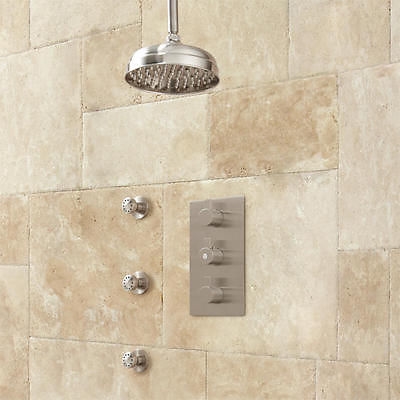 Ceiling Mount Shower System Rainfall Shower Head -3 Body Jets