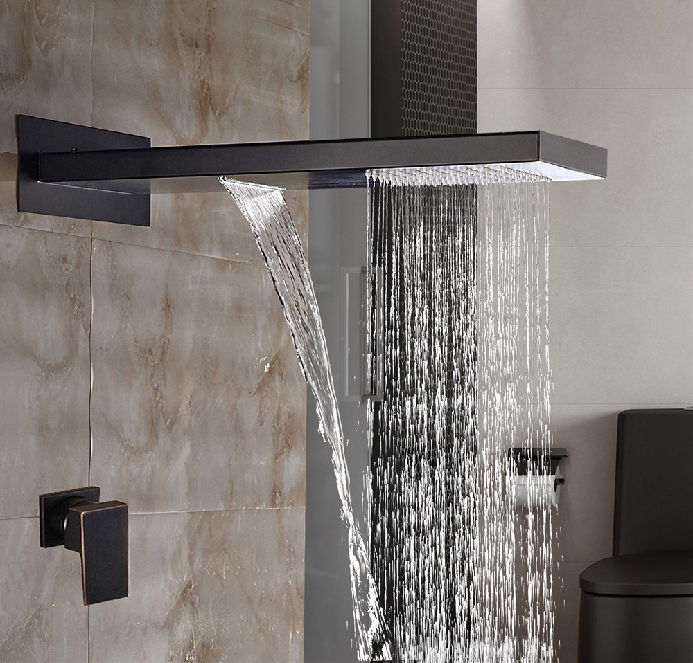 Fiego Oil Rubbed Bronze Shower Square Shower Set