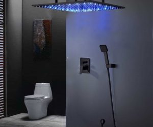 Fontana Oil Rubbed Bronze Square Color Changing LED Rain Shower Head