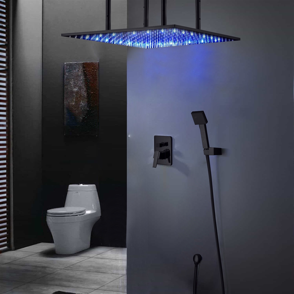 Fontana Oil Rubbed Bronze Square Color Changing LED Rain Shower Head