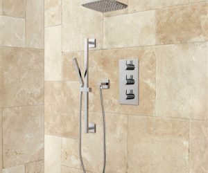 Thermostatic Shower System Rainfall Shower – Hand Shower – Brushed Nickel