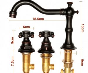 Oil Rubbed Bronze Bathroom Sink Faucet with Double Tap Mixer