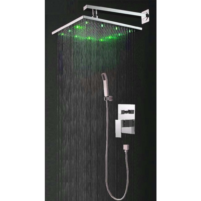 Square LED Shower Head – Shower Head Set with Hand Held Shower